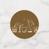 Cap and Cocktail Graduation Party Brown Konfetti (Klein Vorderseite)