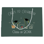 Cap and Cocktail Graduation Party Große Geschenktüte (Vorderseite)