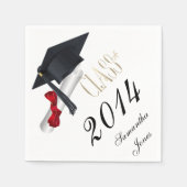 Cap and Diploma 2014 Graduate Party Napkins Serviette (Vorderseite)