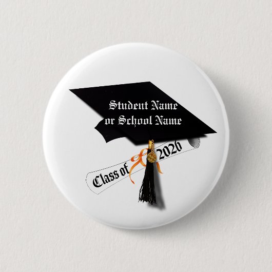 Cap and Diploma Class of 2026 Abschluss Button (Vorderseite)