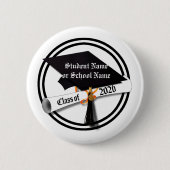 Cap and Diploma Class of 2026 Abschluss Button (Vorderseite)