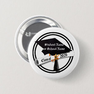Cap and Diploma Class of 2026 Abschluss Button