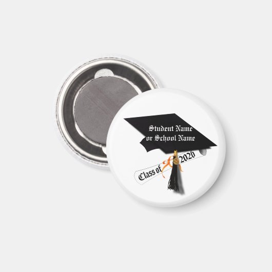 Cap and Diploma Class of 2026 Abschluss Magnet (Vorderseite/Rückseite)