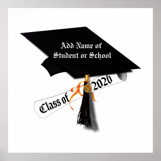 Cap and Diploma Class of 2026 Abschluss Poster (Vorne)