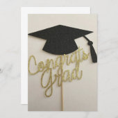 Cap and Glückwunschs grad auf Einladung des Abschl (Vorne/Hinten)