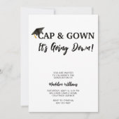 Cap and Gown es geht runter Abschluss Einladung (Vorderseite)