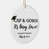 Cap and Gown es geht runter Abschluss Keramik Ornament (Rechts)