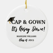 Cap and Gown es geht runter Abschluss Keramik Ornament (Hinten)