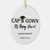 Cap and Gown Es geht runter Foto Abschluss Keramik Ornament (Rechts)