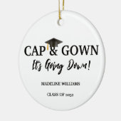 Cap and Gown Es geht runter Foto Abschluss Keramik Ornament (Links)