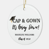 Cap and Gown Es geht runter Foto Abschluss Keramik Ornament (Links)
