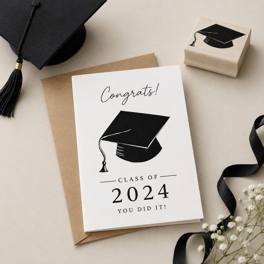 Cap and tassel Abschluss Gummistempel