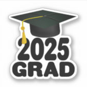 Cap and Tassel Class of 2025 Abschluss Aufkleber (Vorderseite)