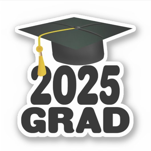 Cap and Tassel Class of 2025 Abschluss Aufkleber (Vorderseite)