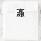 Cap and Tassel Class of 2025 Abschluss Quadratischer Aufkleber (Tasche)