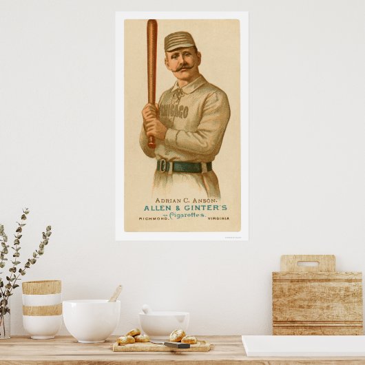Cap Anson Baseball Card 1887 Poster (Küche)