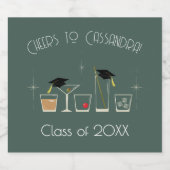 Cap Cocktail Graduation Party Bierflaschenetikett (Einzelnes Label)