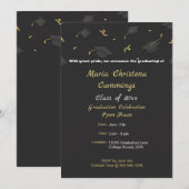 Cap & Confetti Graduation Ankündigung (Vorne/Hinten)