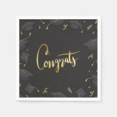 Cap & Confetti Graduation Congrats Serviette (Vorderseite)