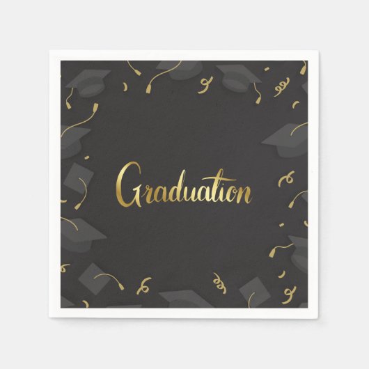 Cap & Confetti Graduation Serviette (Vorderseite)