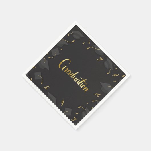 Cap & Confetti Graduation Serviette (Ecke)