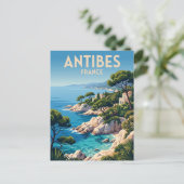 Cap d'Antibes Frankreich Postkarte (Stehend Vorderseite)