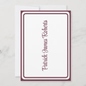 Cap & Diploma 12x18 Maroon & White Abschluss Einladung (Rückseite)