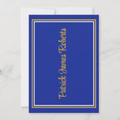 Cap & Diploma 12x18 Royal Blue & Gold Abschluss Einladung (Rückseite)
