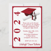 Cap & Diploma 12x18 Scarlet Roter Abschluss Einladung (Vorderseite)