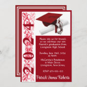 Cap & Diploma 12x18 Scarlet Roter Abschluss Einladung (Vorne/Hinten)