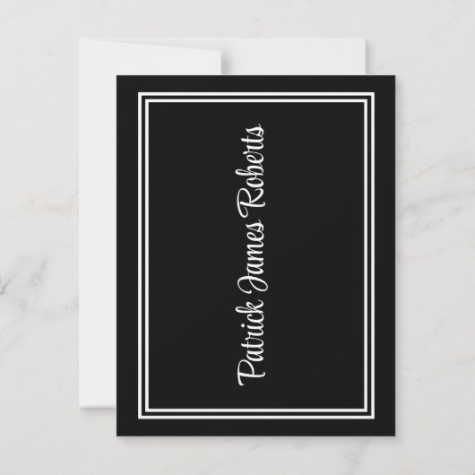 Cap & Diploma, Black Background Abschluss Einladung (Rückseite)