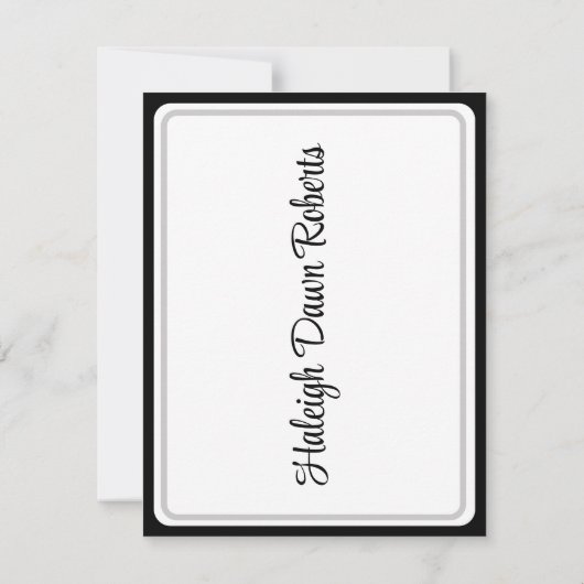 Cap & Diploma, Black & Silver Abschluss Einladung (Rückseite)