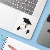 Cap Diploma Class 2026 Abschluss Aufkleber (Laptop mit iPhone)