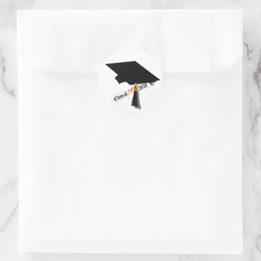 Cap Diploma Class 2026 Abschluss Runder Aufkleber (Tasche)