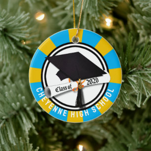 Cap Diploma Class 2026 Foto Abschluss Keramik Ornament