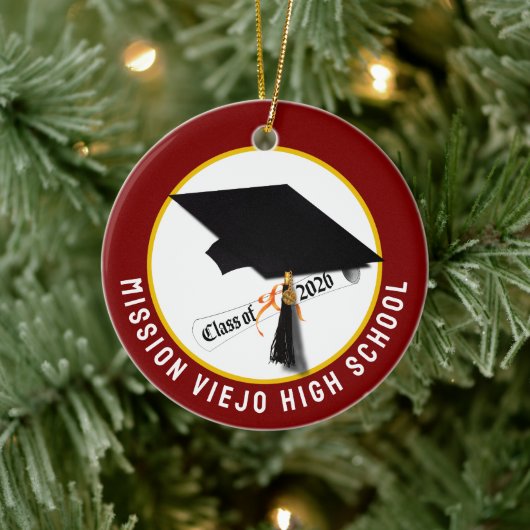 Cap Diploma Class 2026 Foto Abschluss Keramik Ornament (Baum)