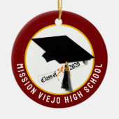 Cap Diploma Class 2026 Foto Abschluss Keramik Ornament (Vorne)