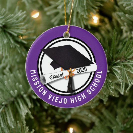 Cap Diploma Class 2026 Foto Abschluss Keramik Ornament (Baum)