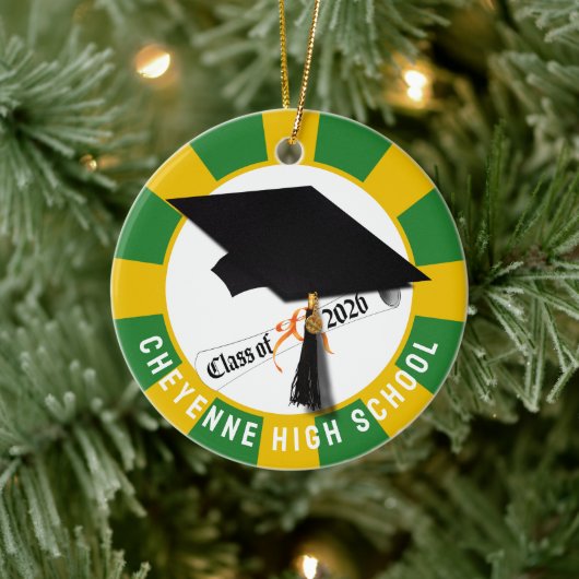 Cap Diploma Class 2026 Foto Abschluss Keramik Ornament (Baum)