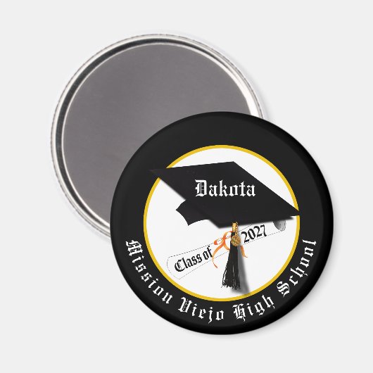 Cap Diploma Class of 2027 Graduation Magnet (Vorderseite/Rückseite)