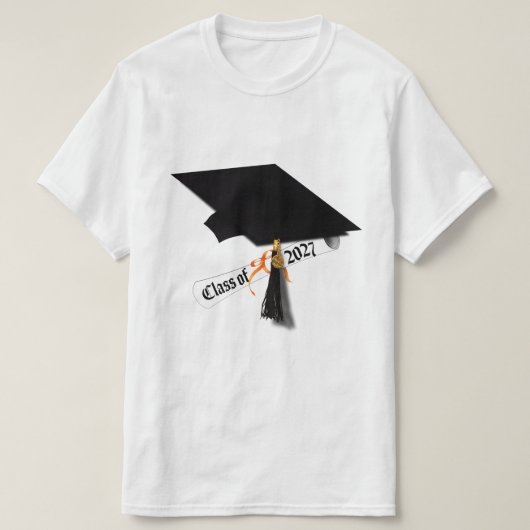 Cap Diploma Class of 2027 Graduation T-Shirt (Design vorne)