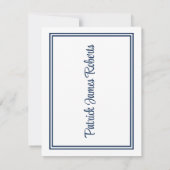 Cap & Diploma, Dunkelblauer Abschluss Einladung (Rückseite)