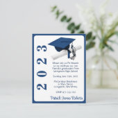 Cap & Diploma, Dunkelblauer Abschluss Einladung (Stehend Vorderseite)