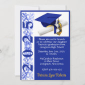 Cap & Diploma Foto Royal Blue & Gold Abschluss Einladung (Vorderseite)