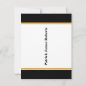Cap & Diploma, Gold & Black Abschluss Einladung (Rückseite)