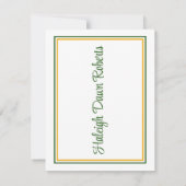 Cap & Diploma, Green & Gold Abschluss Einladung (Rückseite)