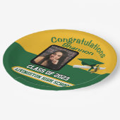 Cap & Diploma, Green & Gold Abschluss Pappteller (Schrägansicht)