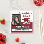 Cap & Diploma, Kardinal Red & White Abschluss Serviette (Beispiel)