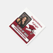 Cap & Diploma, Kardinal Red & White Abschluss Serviette (Ecke)