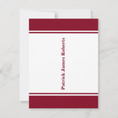 Cap & Diploma, Kardinal Roter Abschluss Einladung (Rückseite)